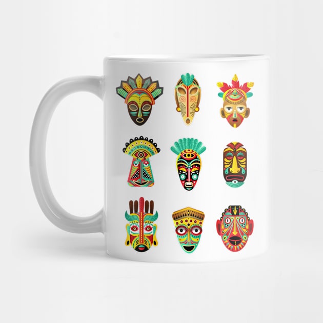 African Mexican mask collection by Mako Design 